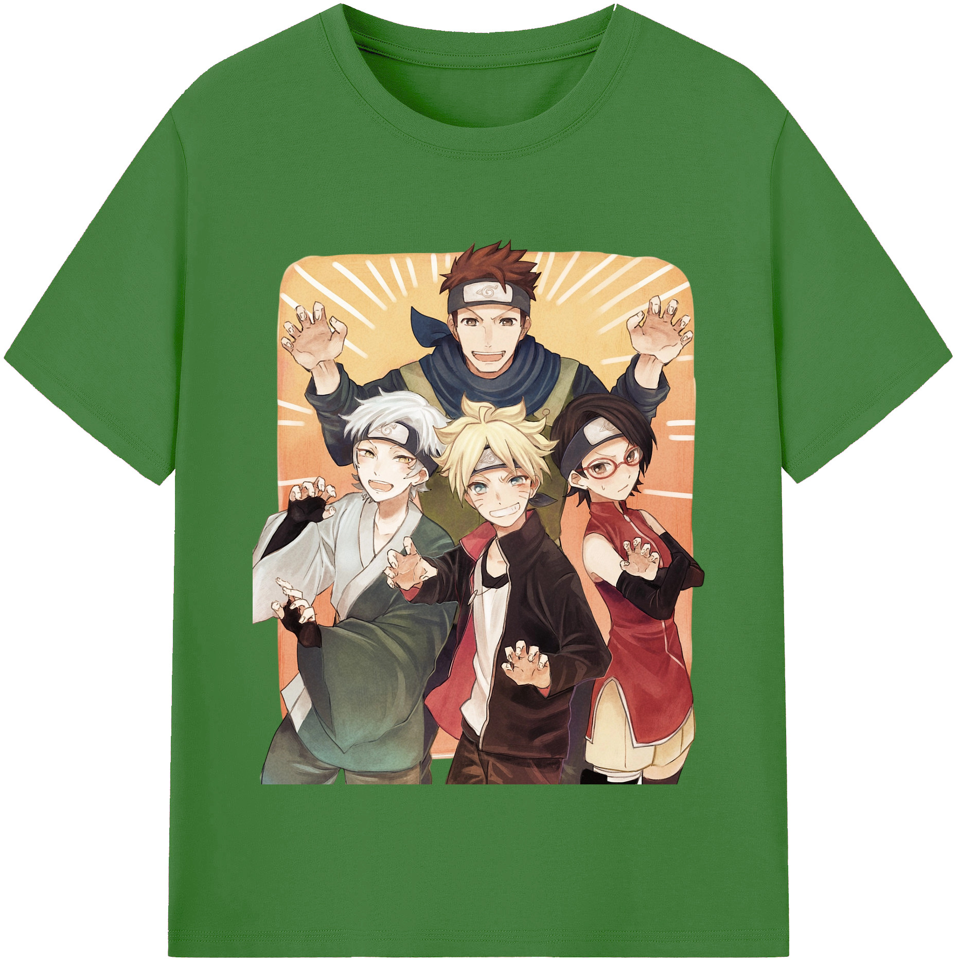 （画像用） NARUTO -ナルト- うちは サラダ Uchiha Sarada レディースカジュアルプリントTシャツ（綿100％）